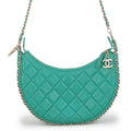 Chanel Chain Shoulder Bag Quilted Small Hobo CC Logo Lambskin