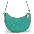 Chanel Chain Shoulder Bag Quilted Small Hobo CC Logo Lambskin