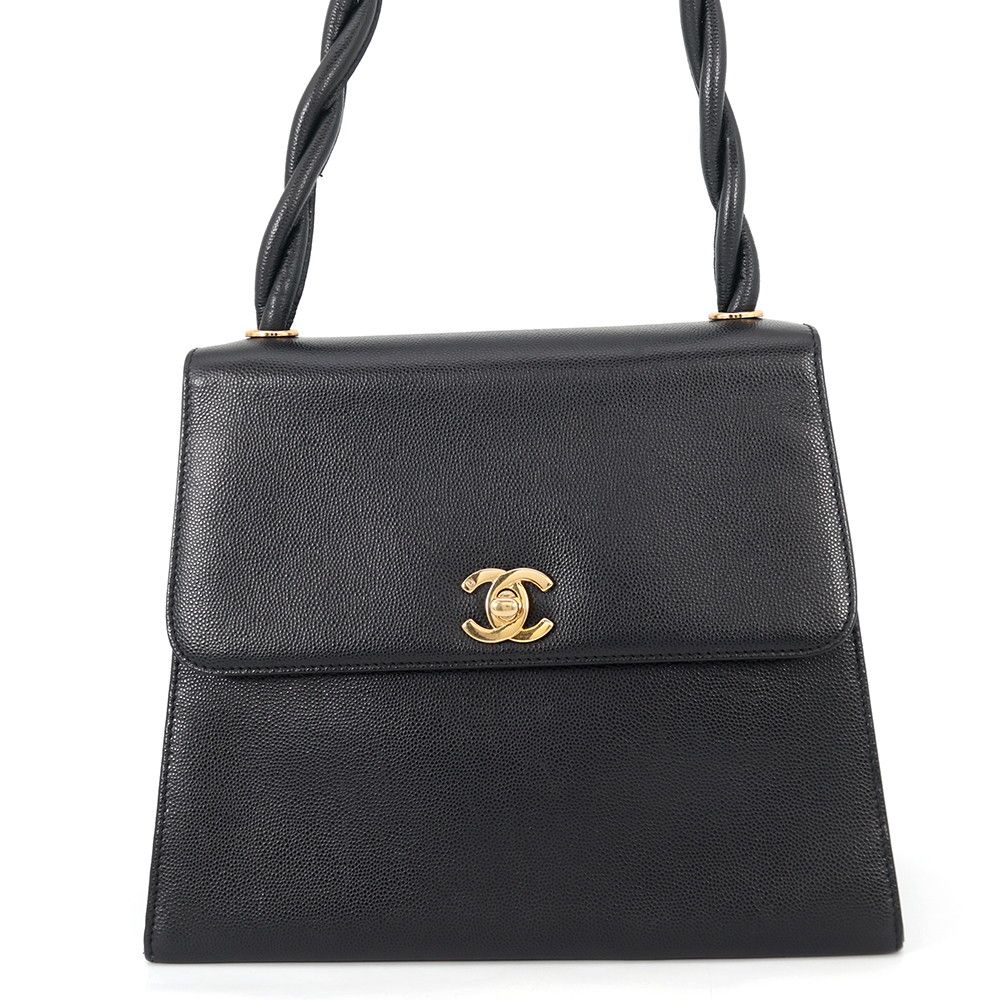 Chanel Shoulder Bag Caviar Leather Black
