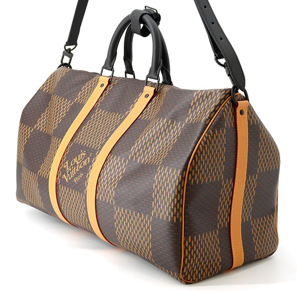 Louis Vuitton Boston Bag Damier Ebene Giant Monogram Keepall Bandouliere 50 — view 2