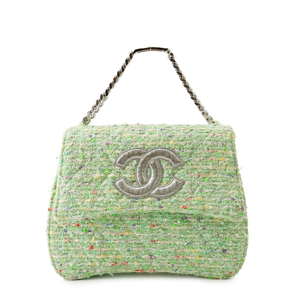 Chanel Handbag CC Logo Jumbo CC Tweed Chain Handle