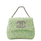 Chanel Handbag CC Logo Jumbo CC Tweed Chain Handle