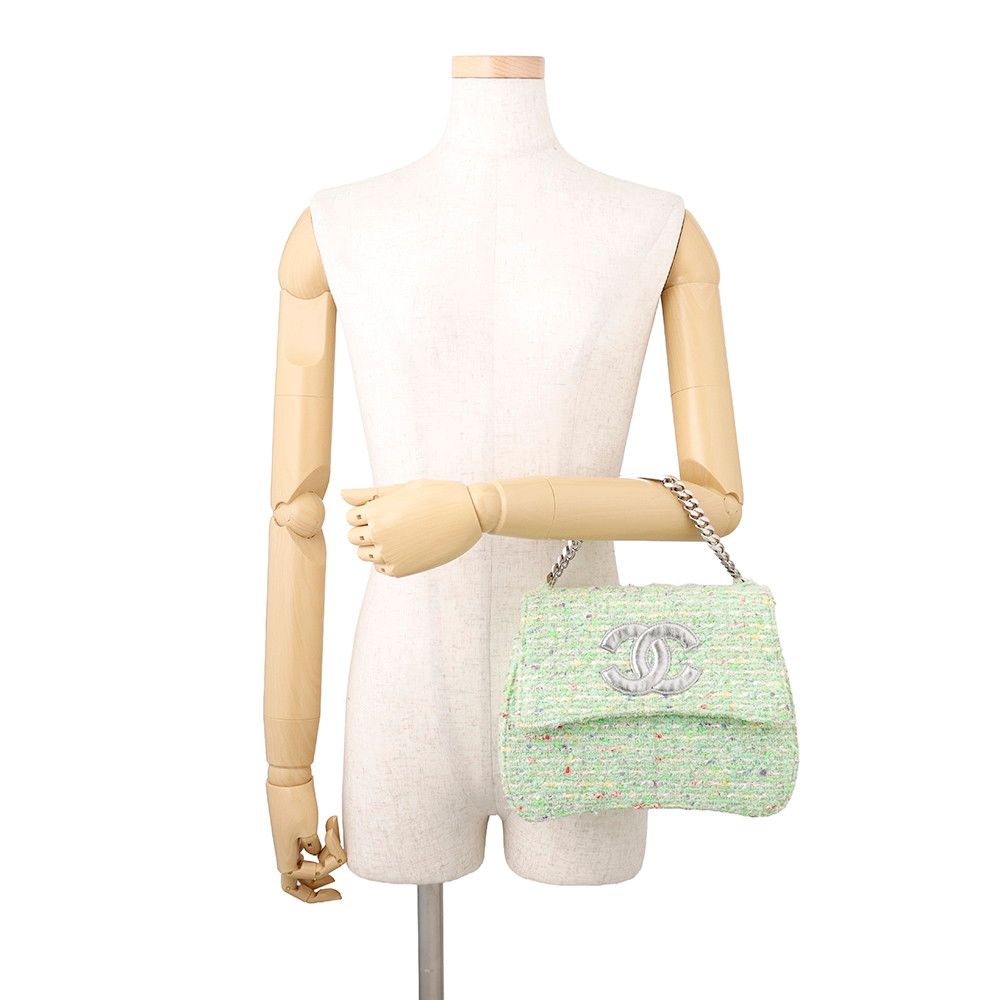 Chanel Handbag CC Logo Jumbo CC Tweed Chain Handle — view 4