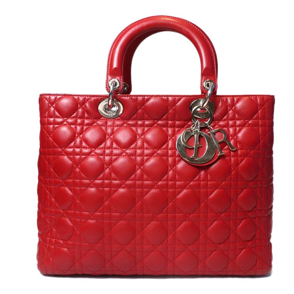 Dior Lady Dior Large Handbag Lambskin Leather