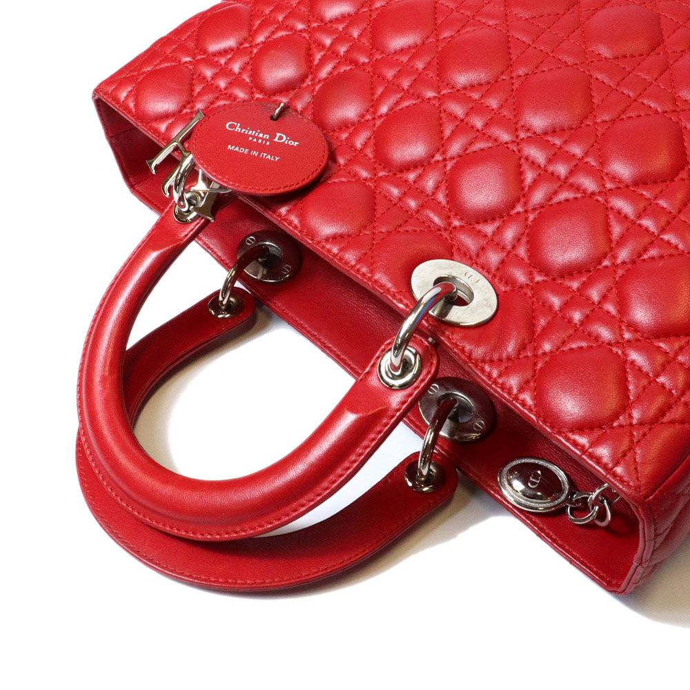 Dior Lady Dior Large Handbag Lambskin Leather — view 6