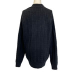 Hermes Pattern Virgin Wool Knit Cardigan 36 Black — view 3