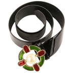 Chanel Gripoix Buckle Patent Leather Belt 75 30 Black — view 4