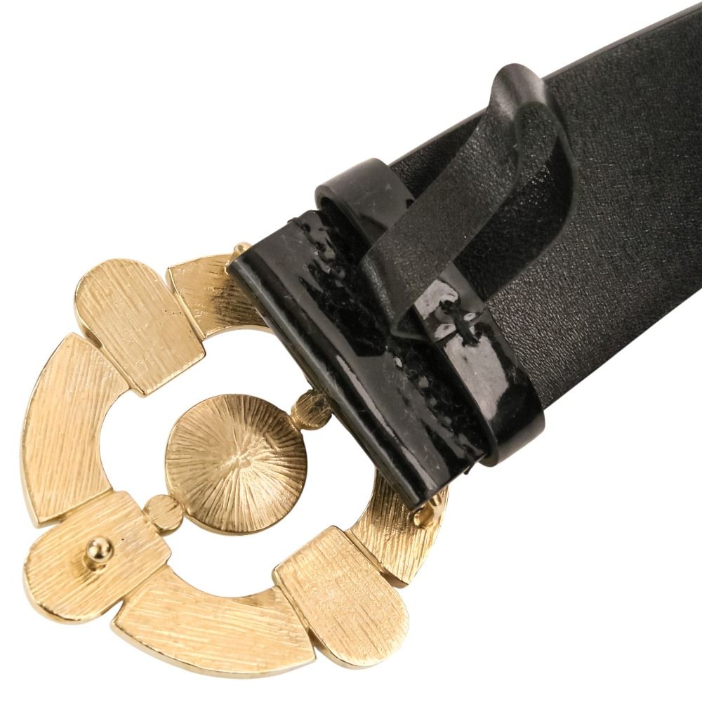 Chanel Gripoix Buckle Patent Leather Belt 75 30 Black — view 6