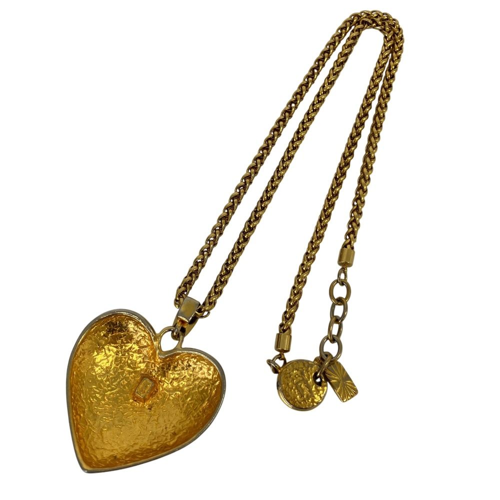 Saint Laurent Vintage Large Heart Necklace Gold Plated — view 3
