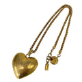 Saint Laurent Vintage Large Heart Necklace Gold Plated