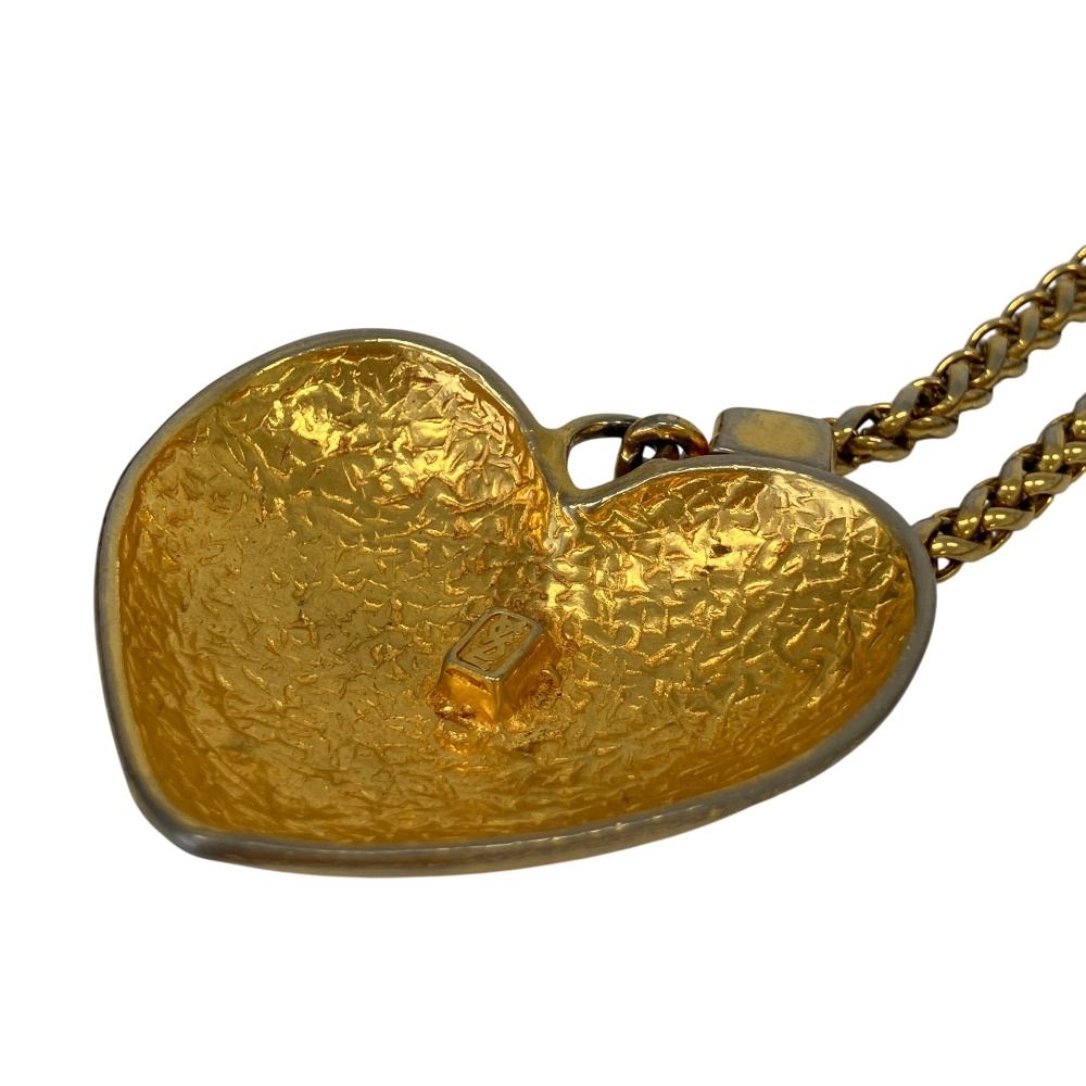 Saint Laurent Vintage Large Heart Necklace Gold Plated — view 5
