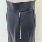 Hermes Collier de Chien Leather Skirt 34 Navy — view 6