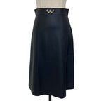 Hermes Collier de Chien Leather Skirt 34 Navy
