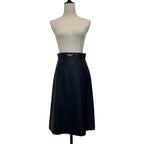 Hermes Collier de Chien Leather Skirt 34 Navy — view 2