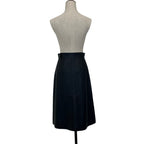 Hermes Collier de Chien Leather Skirt 34 Navy — view 4