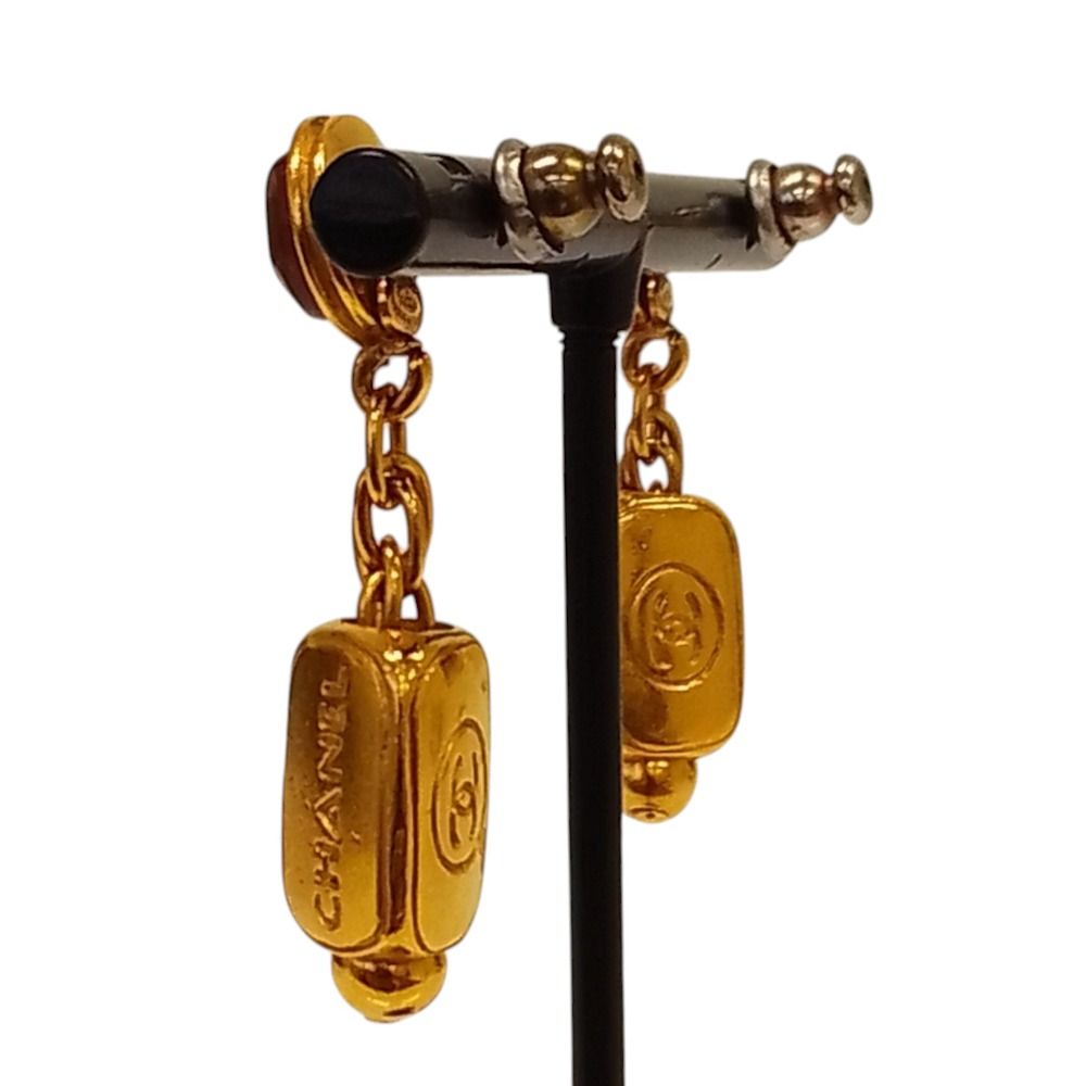 Chanel 99A Vintage Gripoix Swing Earrings Gold Plated — view 2
