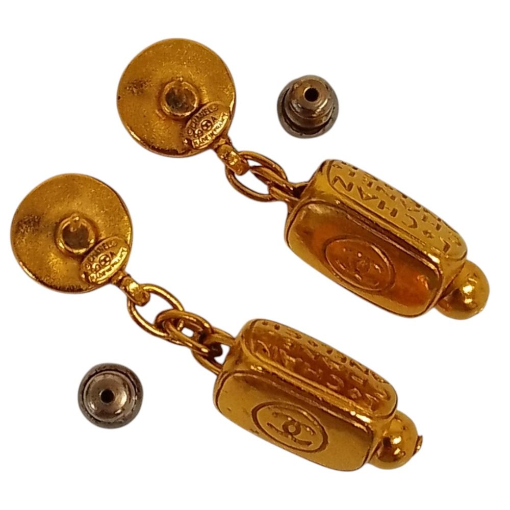 Chanel 99A Vintage Gripoix Swing Earrings Gold Plated — view 4