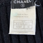 Chanel Cashmere 100% CC Logo Wide Rib Knit Zip Jacket 34 Black — view 8