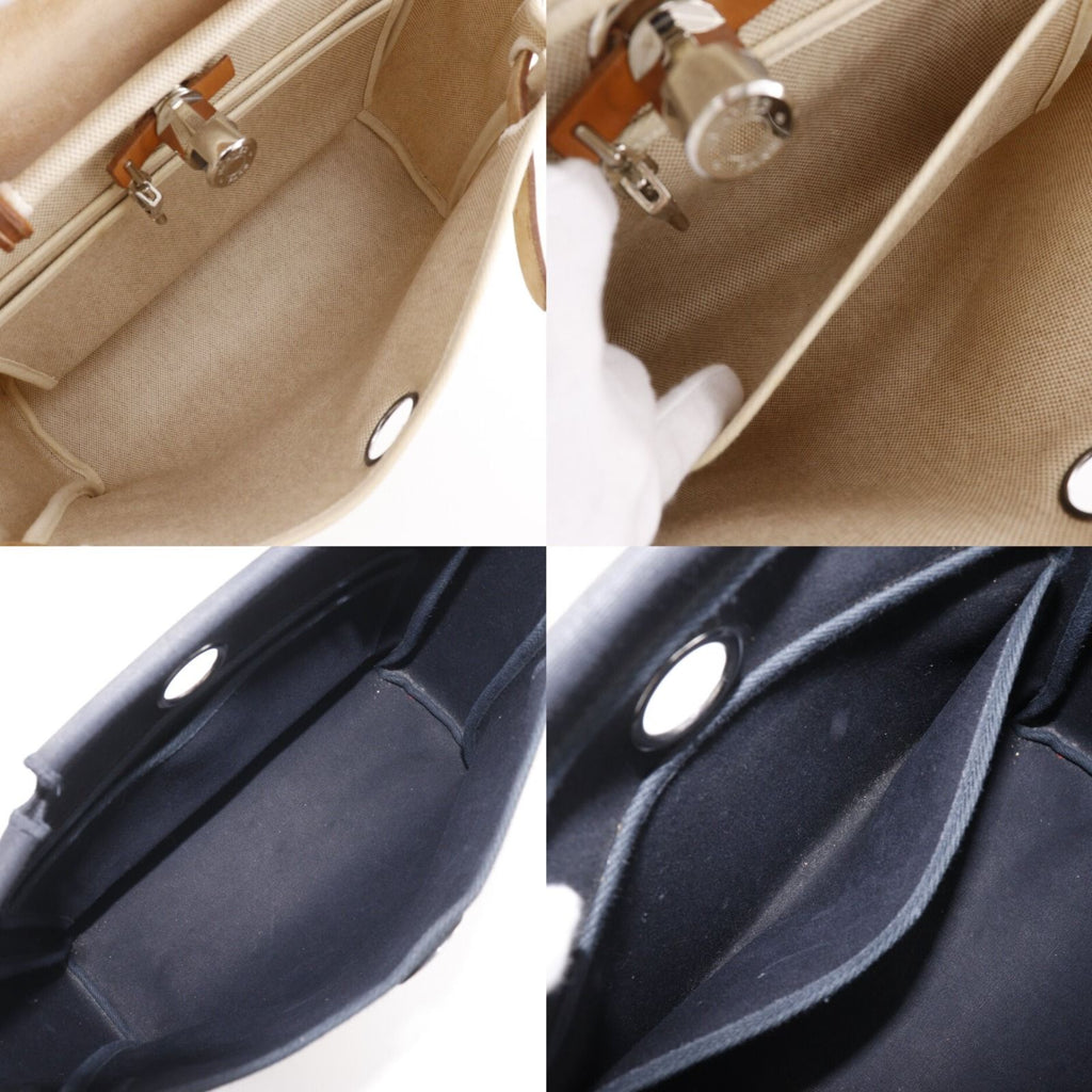 Hermes Herbag PM 2-Way Toile H Leather Beige Black D Shoulder Bag — view 6