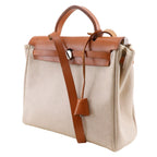Hermes Herbag PM 2-Way Toile H Leather Beige Black D Shoulder Bag — view 2