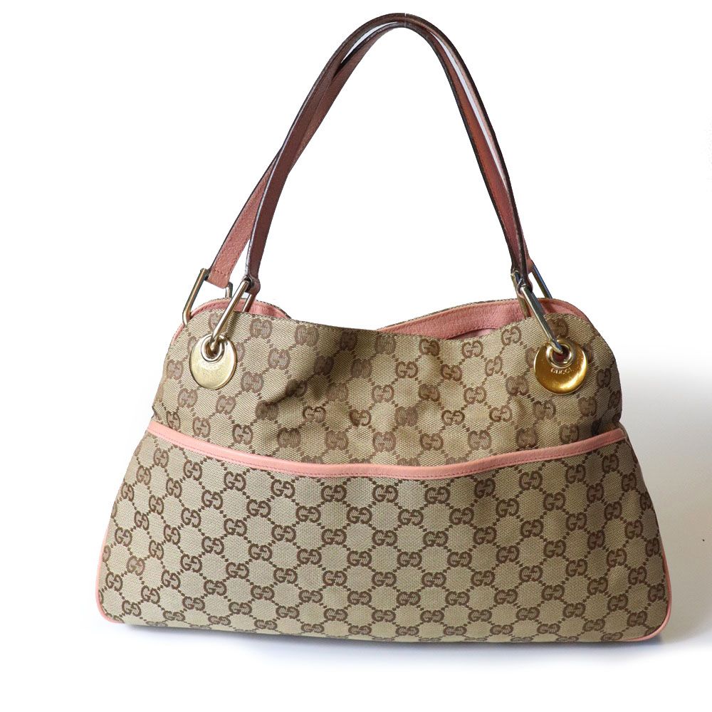 Gucci GG Canvas Tote Bag Beige Pink