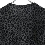 Dior Vintage Embroidered Leopard Wool Cardigan Gray — view 4