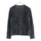 Dior Vintage Embroidered Leopard Wool Cardigan Gray — view 2