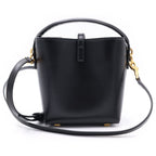 Saint Laurent Paris le 37 Mini Bucket Shiny Leather 2-Way Shoulder Bag Black — view 2