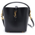 Saint Laurent Paris le 37 Mini Bucket Shiny Leather 2-Way Shoulder Bag Black