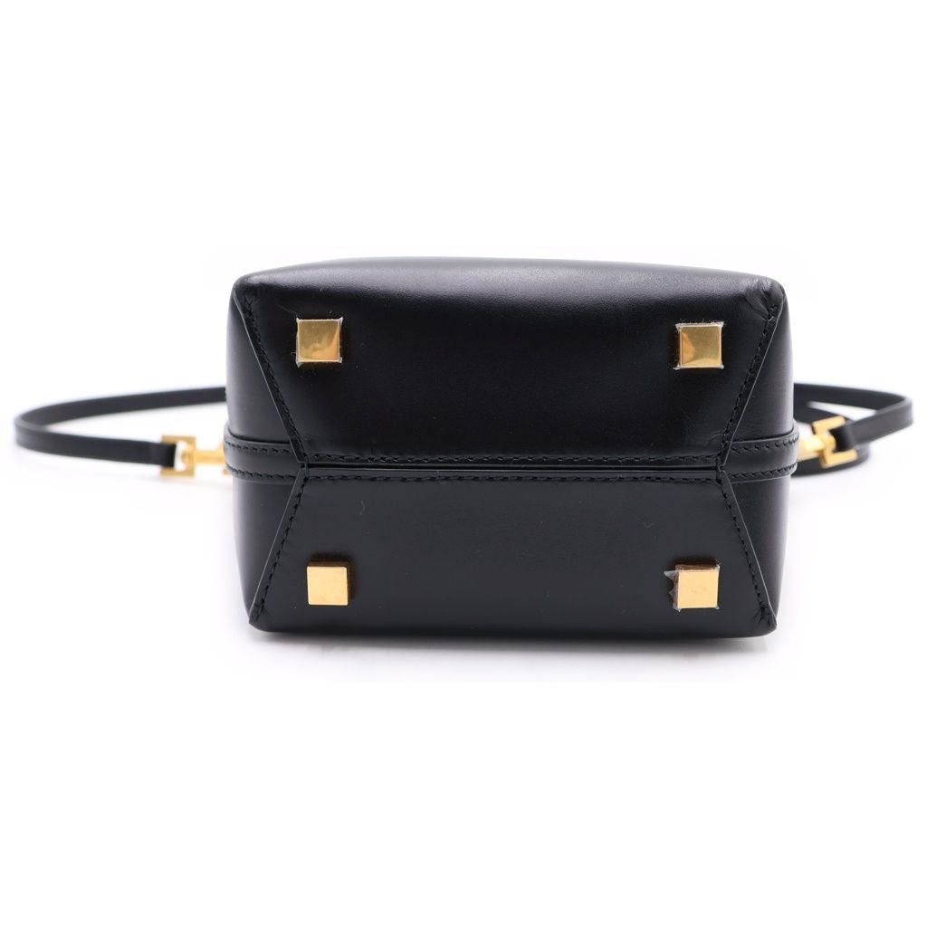 Saint Laurent Paris le 37 Mini Bucket Shiny Leather 2-Way Shoulder Bag Black — view 4