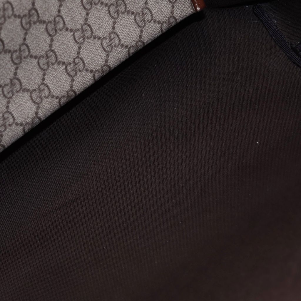 Gucci GG Supreme All Over Pattern Logo Leather Hand Tote Bag Brown — view 8