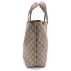 Gucci GG Supreme All Over Pattern Logo Leather Hand Tote Bag Brown — view 3