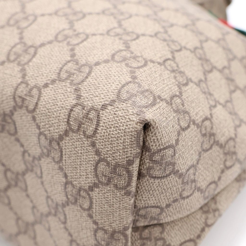 Gucci GG Supreme All Over Pattern Logo Leather Hand Tote Bag Brown — view 5
