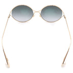 Gucci GG Logo Faux Pearl Asian Fit Sunglasses Eyewear Gold Gray Gradient — view 2