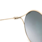 Gucci GG Logo Faux Pearl Asian Fit Sunglasses Eyewear Gold Gray Gradient — view 4