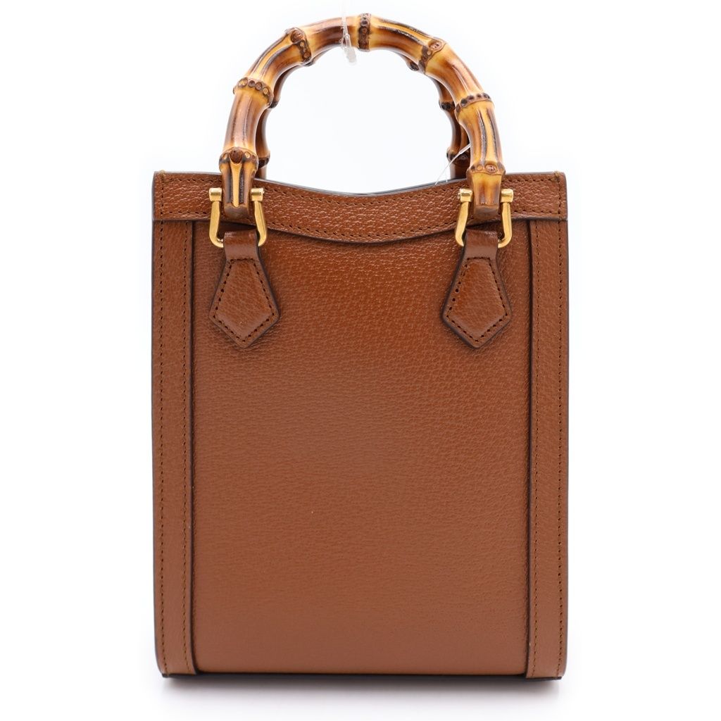 Gucci Diana Mini 2-Way Shoulder Bag Mini Brown Leather Gold — view 2
