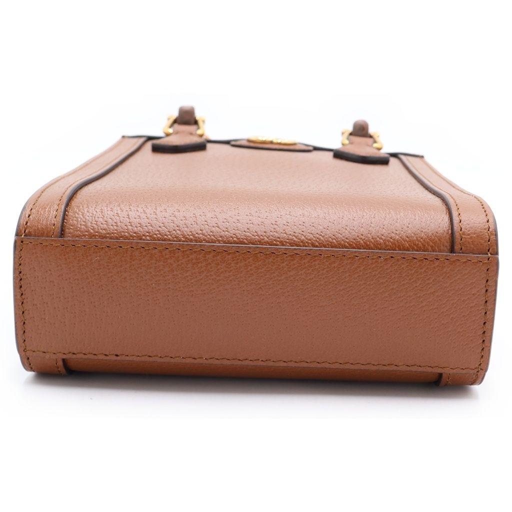 Gucci Diana Mini 2-Way Shoulder Bag Mini Brown Leather Gold — view 4