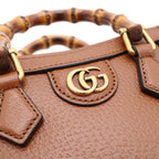 Gucci Diana Mini 2-Way Shoulder Bag Mini Brown Leather Gold — view 6