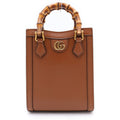 Gucci Diana Mini 2-Way Shoulder Bag Mini Brown Leather Gold