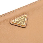 Prada Soft Gray Mini Shoulder Bag Camel Brown Leather Gold — view 6