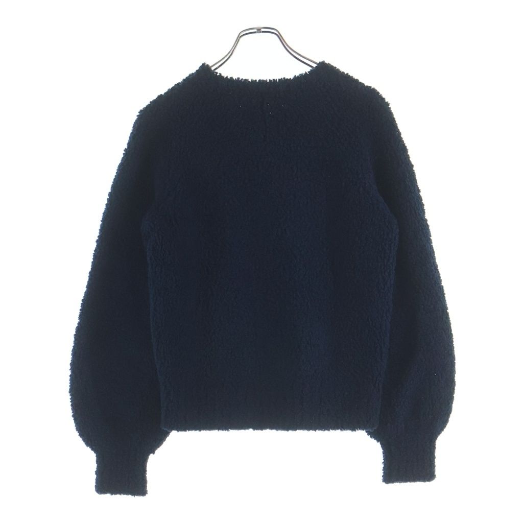 Chanel CC Logo Wool Acrylic Long Sleeve Knit Sweater Cashmere Blend Navy — view 2