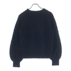 Chanel CC Logo Wool Acrylic Long Sleeve Knit Sweater Cashmere Blend Navy — view 2