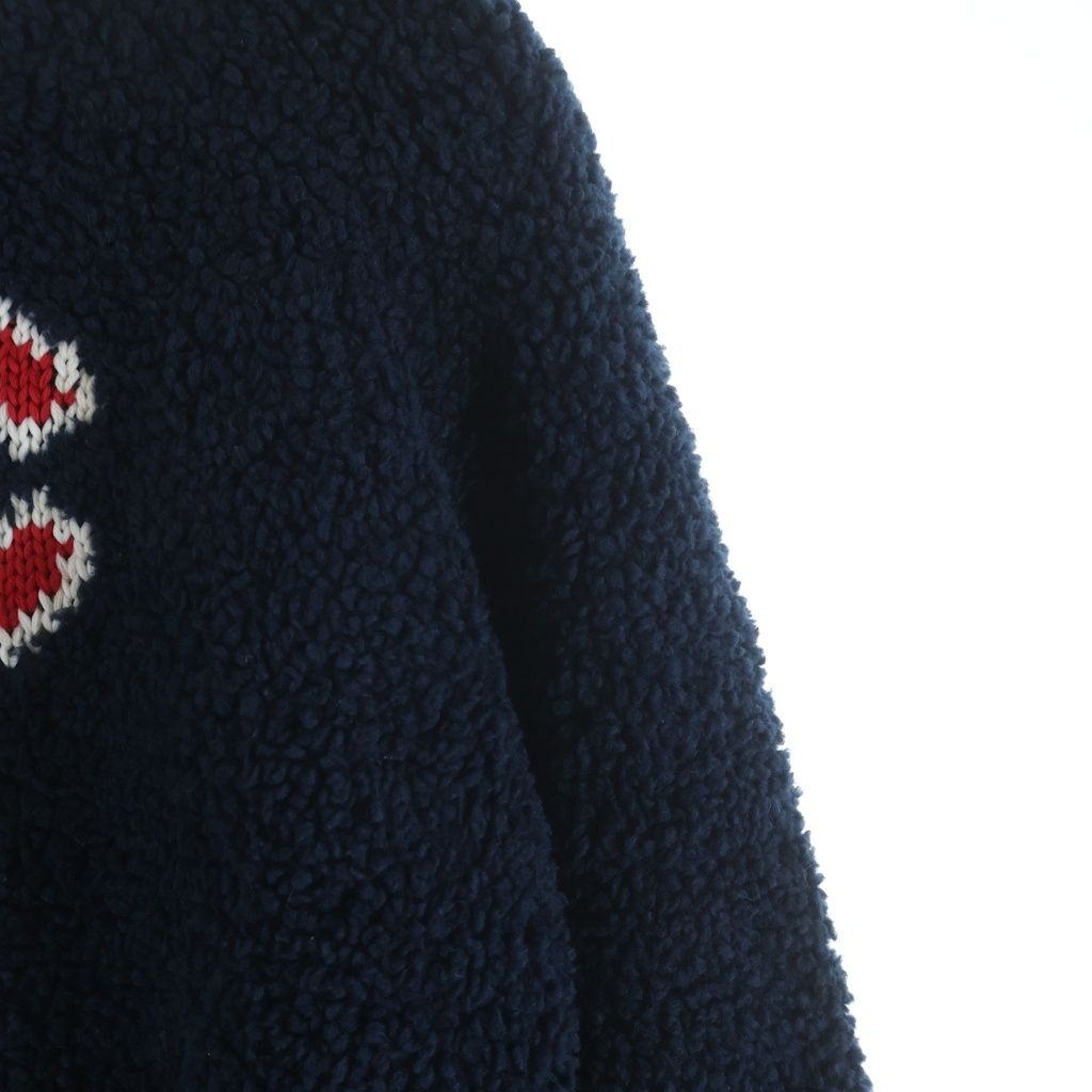 Chanel CC Logo Wool Acrylic Long Sleeve Knit Sweater Cashmere Blend Navy — view 6