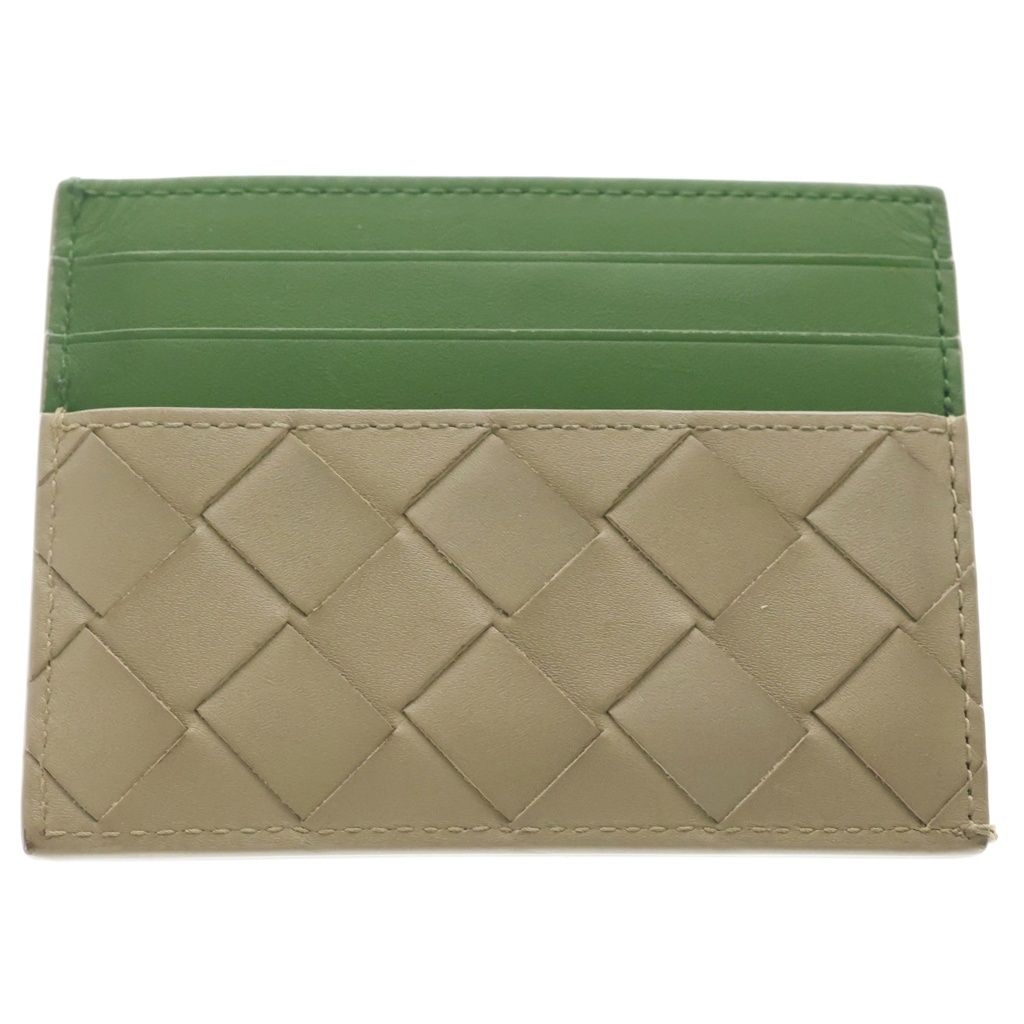 Bottega Veneta Card Case Intrecciato Green Top Leather — view 2