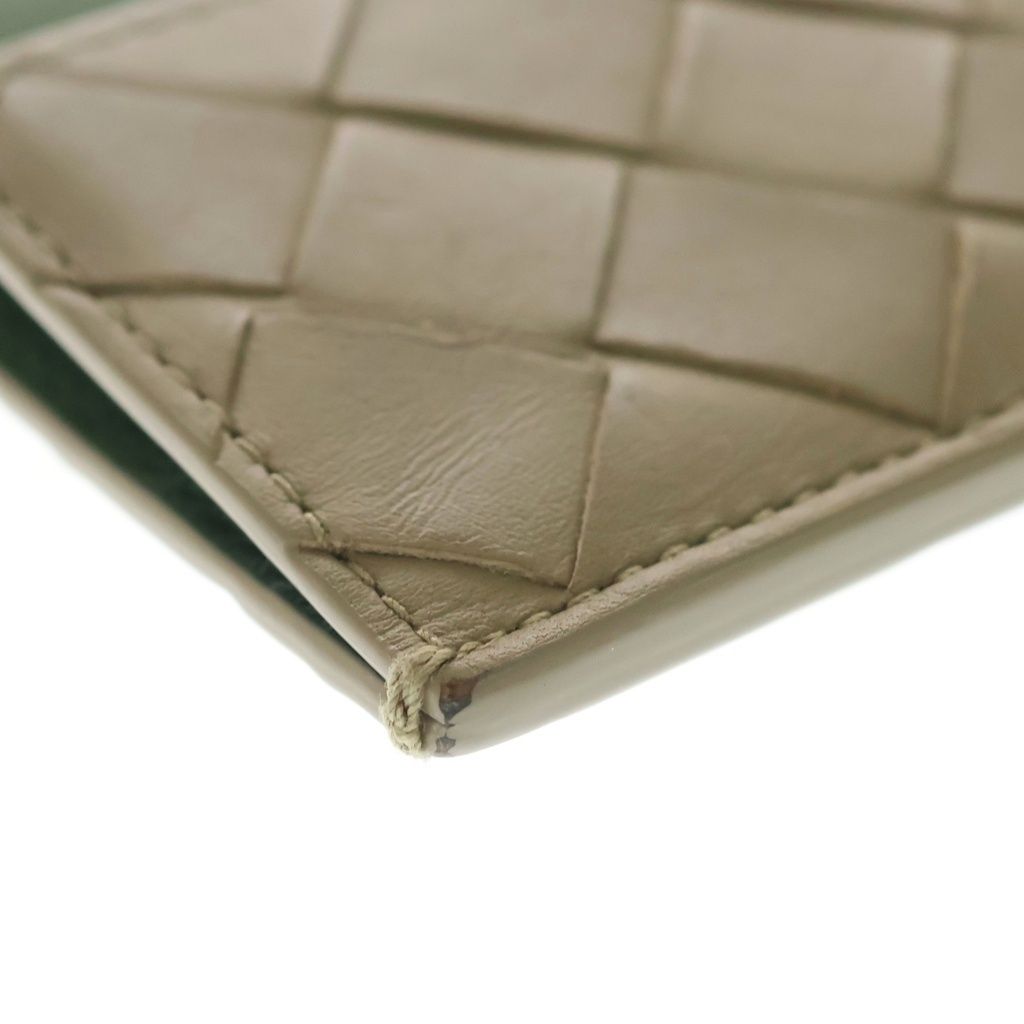 Bottega Veneta Card Case Intrecciato Green Top Leather — view 5