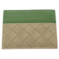 Bottega Veneta Card Case Intrecciato Green Top Leather