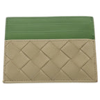 Bottega Veneta Card Case Intrecciato Green Top Leather