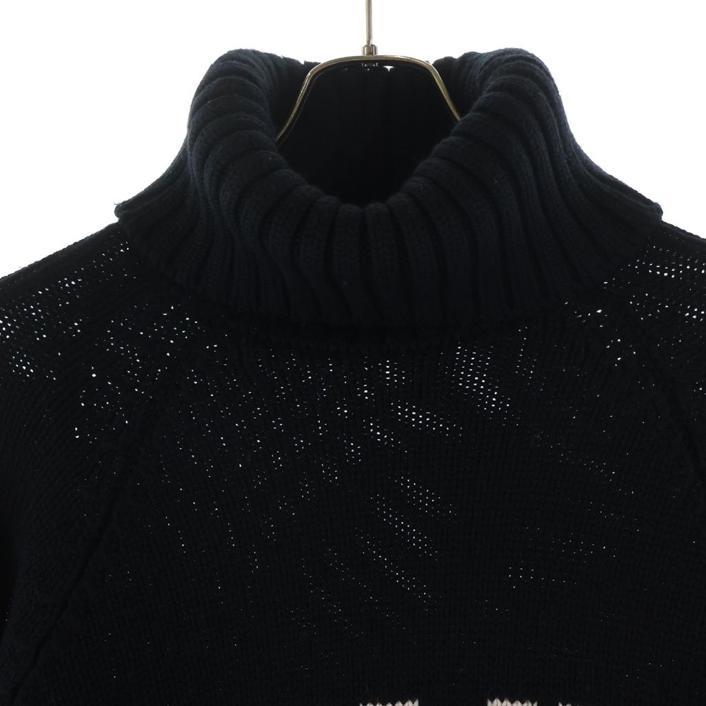 Fendi Logo Turtleneck Knit Black 40 Sweater — view 3