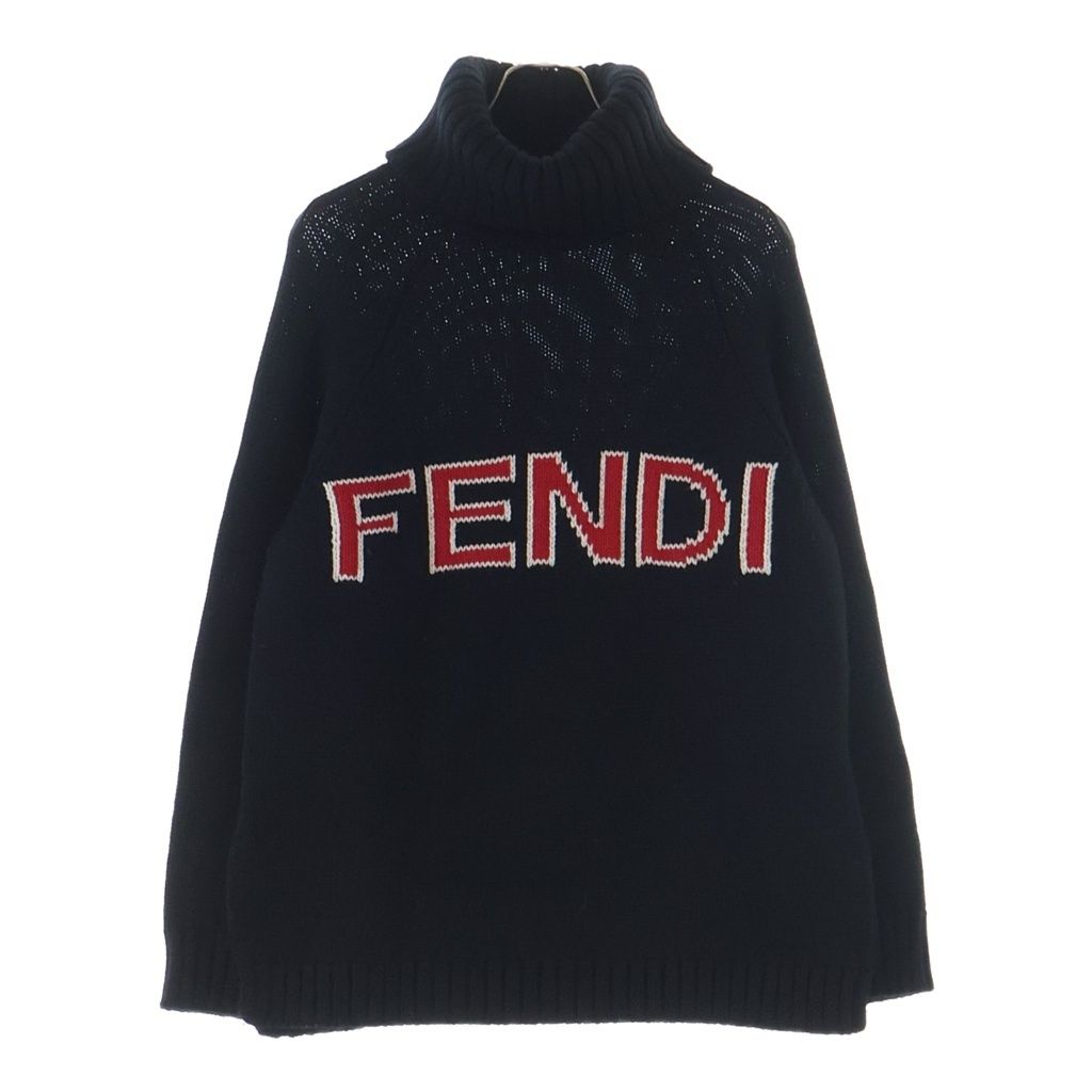 Fendi Logo Turtleneck Knit Black 40 Sweater