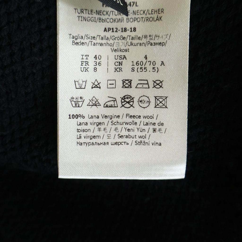 Fendi Logo Turtleneck Knit Black 40 Sweater — view 7
